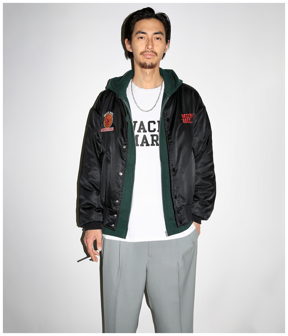 RESERVOIR DOGS / NYLON VARSITY JACKET【BLACK】｜WACKO MARIA