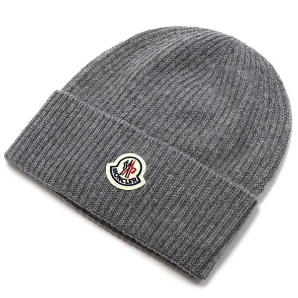 ゆーちゃん】MONCLER ニット帽 ブラック・グレー MONCLER - 【BLACK