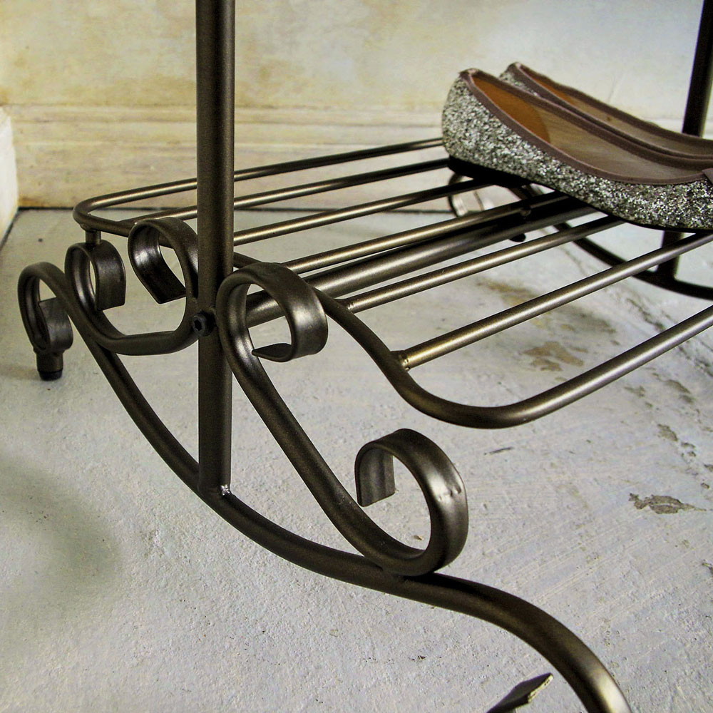上品な曲線デザインのエレガントアイアンハンガーラック | インテリア