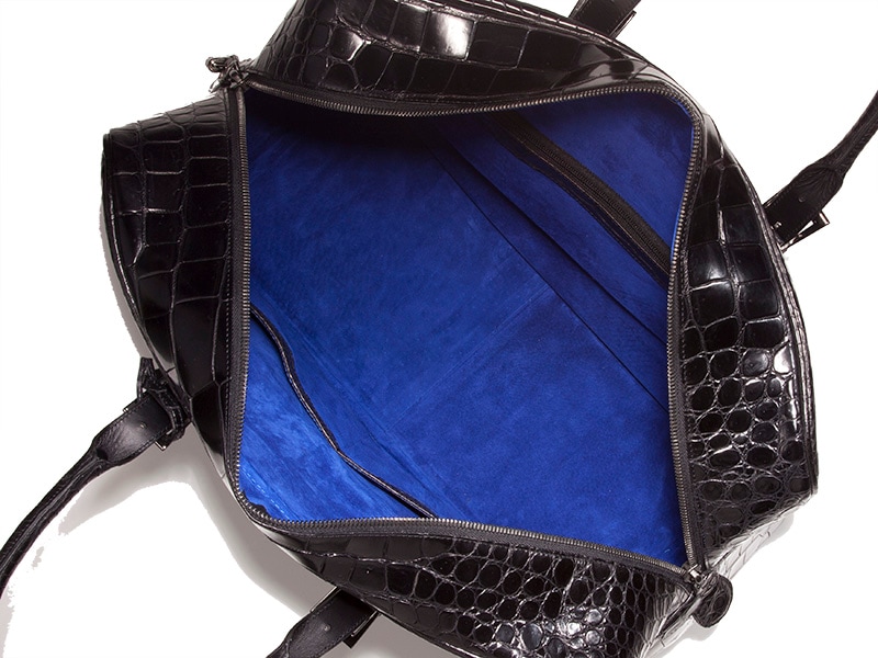 クロコダイル マット ボストンバッグ 美錠付 ブラック | バッグ,その他