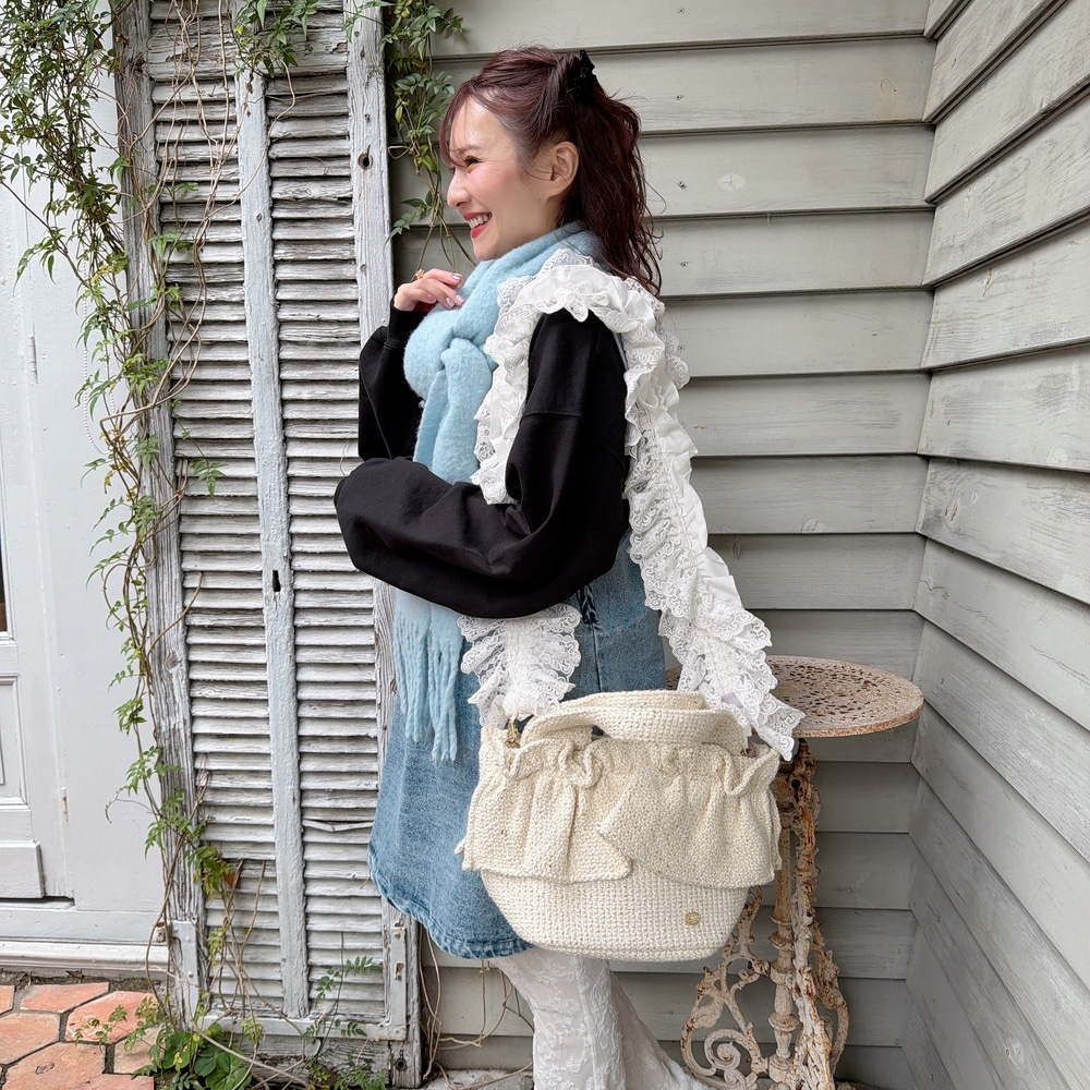 フリルバッグ Tweedy Bebe【アイボリー】1サイズ | BAG,♡Frill