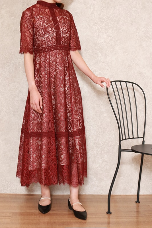 配色レース×ハシゴレースワンピース□ | DRESS,DRESS | ROOM903 online