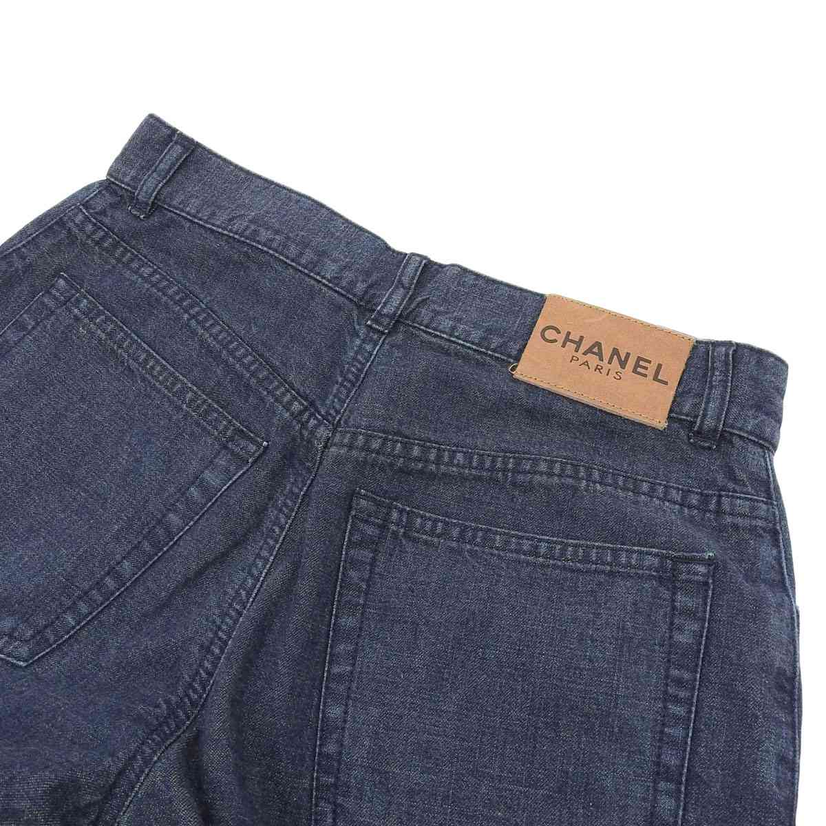 シャネル CHANEL デニムパンツ コットン100% インディゴ 38 レディース