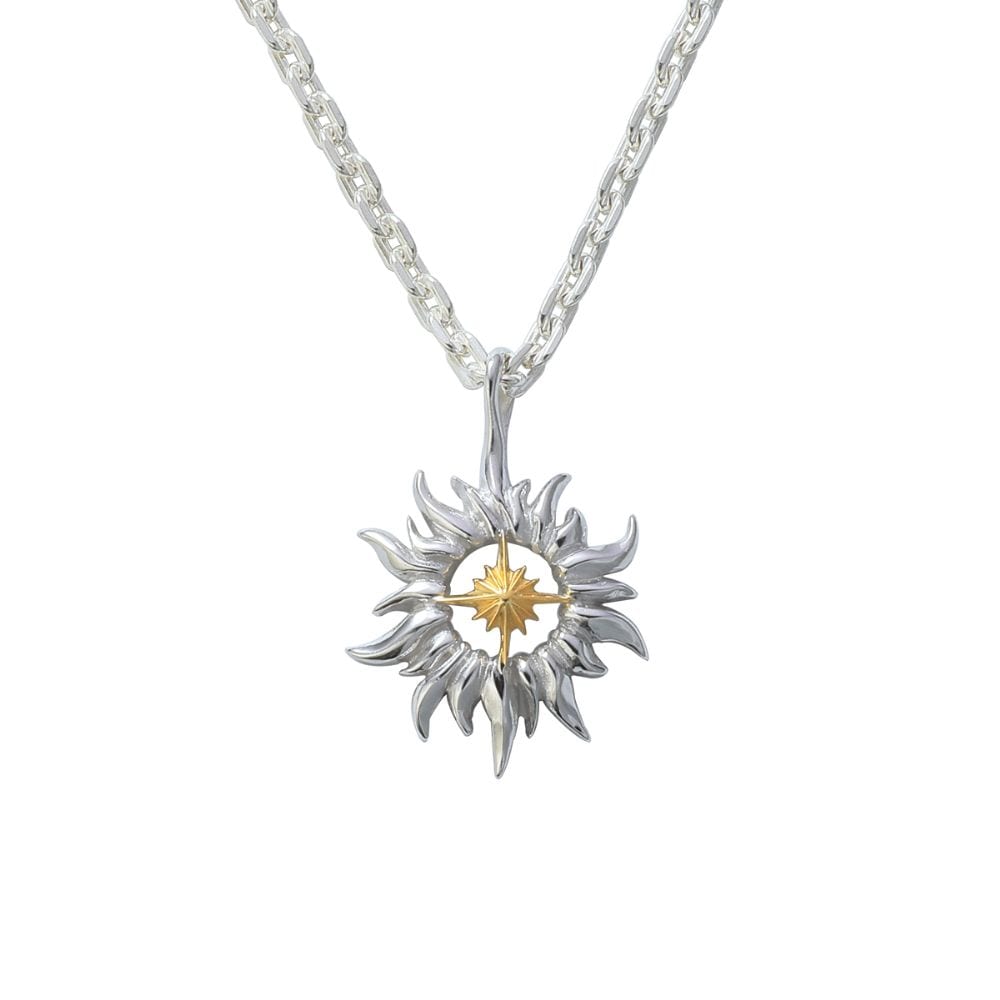 アラベスク サンシンボル シルバー925 K18（18金）バングル｜K18