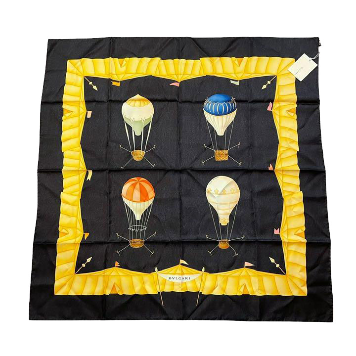 BVLGARI ブルガリ スカーフ 気球柄 シルク ブラック | ブランド別