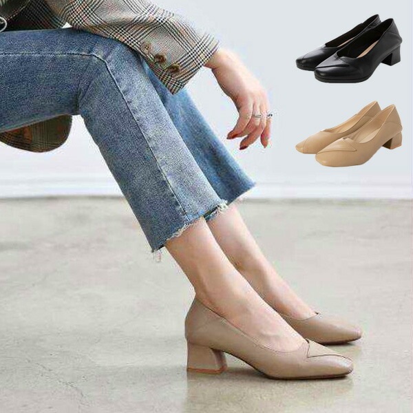 チャンキーヒールスクエアトゥパンプス | レディース,シューズ