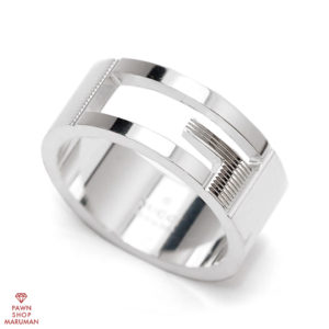 グッチ ブランデッドカットアウトGリング シルバー Ag925 #15 (サイズ