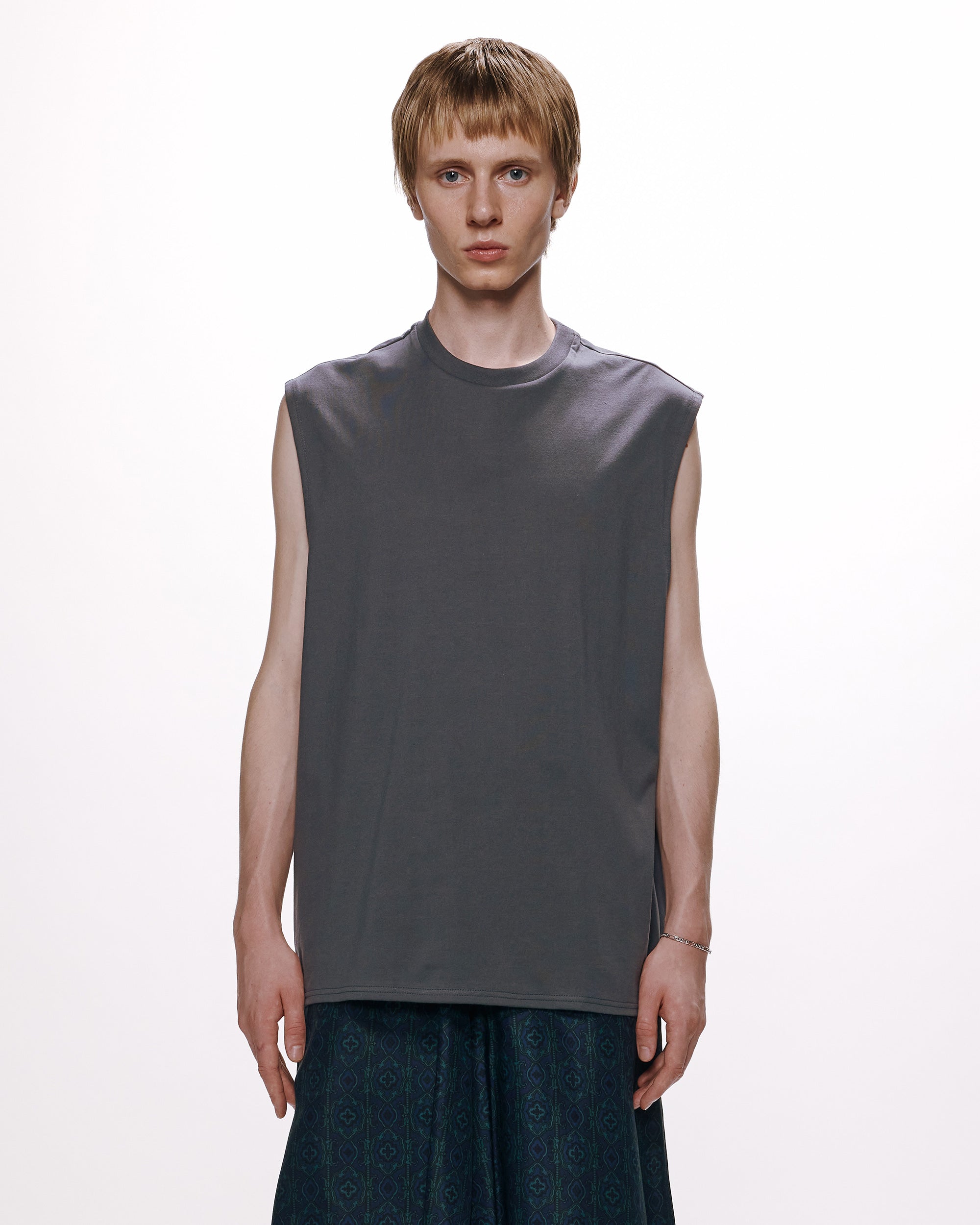 オーガニックコットン26G天竺 / スリーブレスTEE, M Gray – MARKAWARE