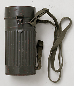 ドイツ軍 WWII ガスマスク・ケース/前期短寸仕様/AUER型/ストラップ付
