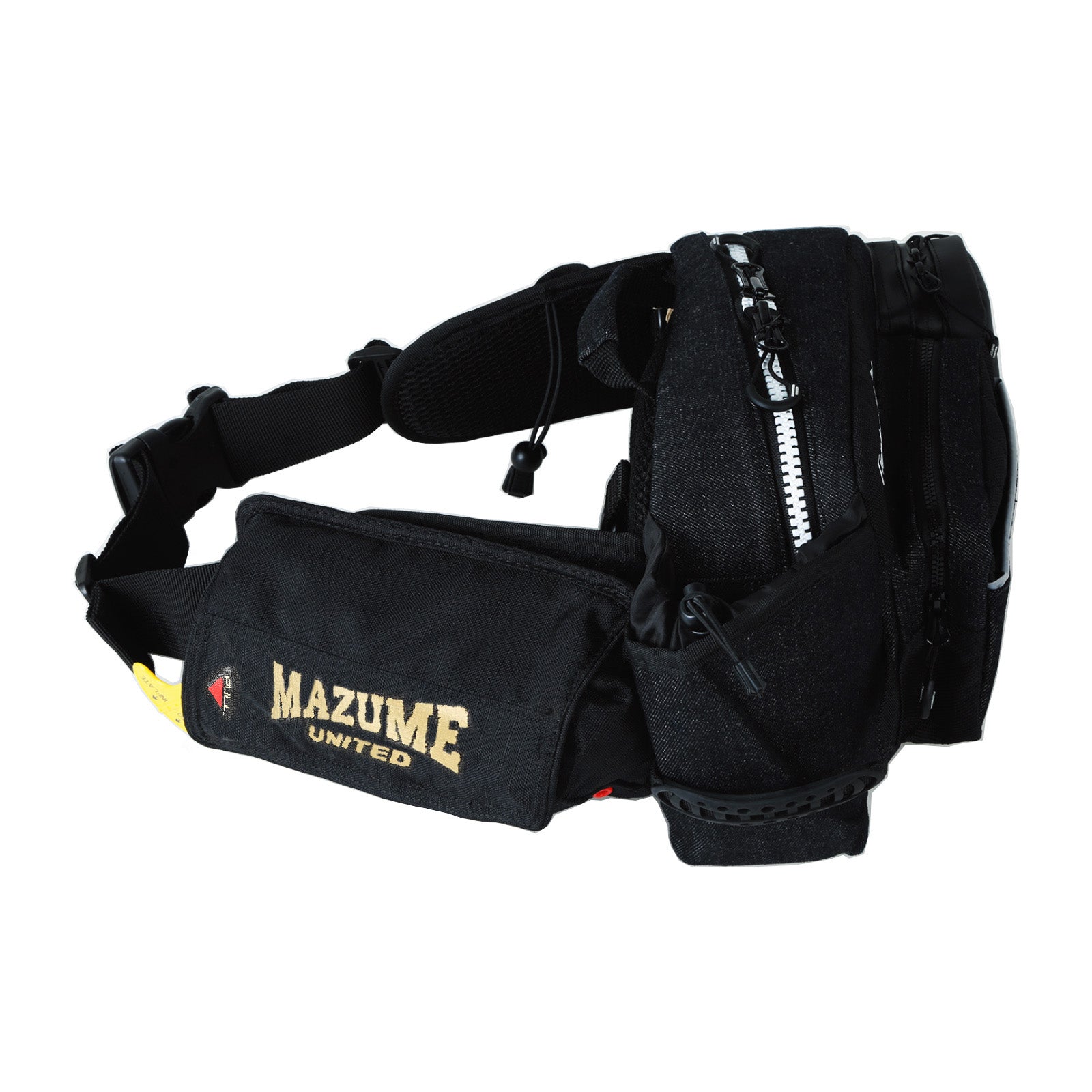 mazume インフレータブルポーチ ブラックカスリ（ウエストバッグ取付用）