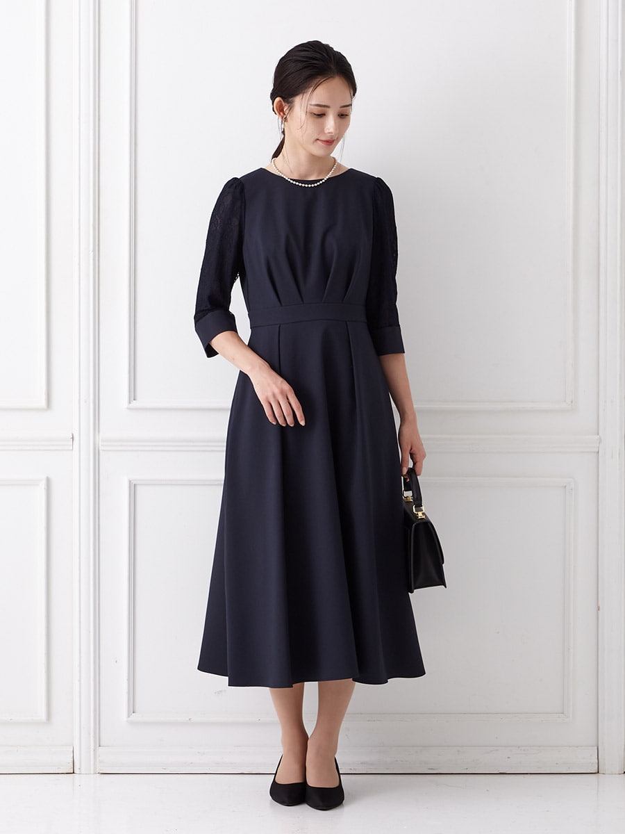 René ルネ ワンピース 34 レディース 美品 黒×アイボリー×ブラウン