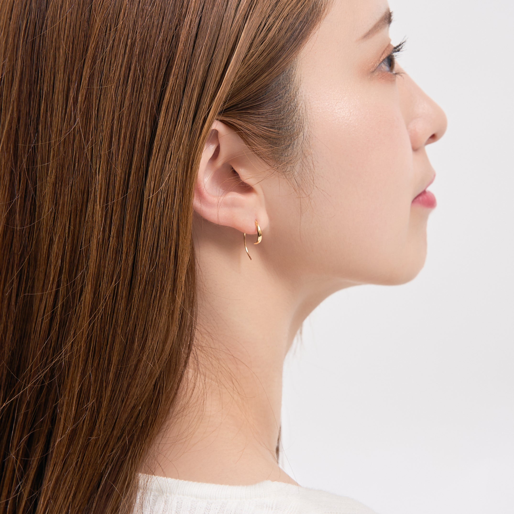 K18 シンプル フックピアス- me.（エムイードット）