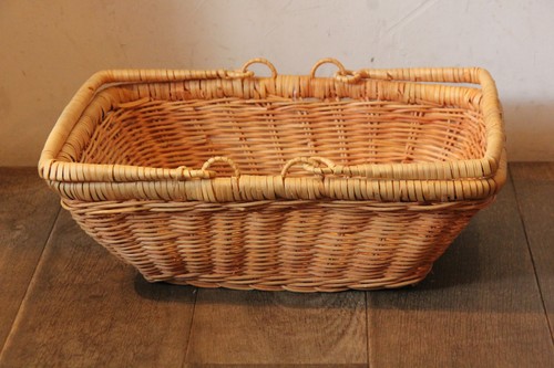 かご・バスケット・雑貨 - menui | ラタン楕円バスケット 可動2本手 浅