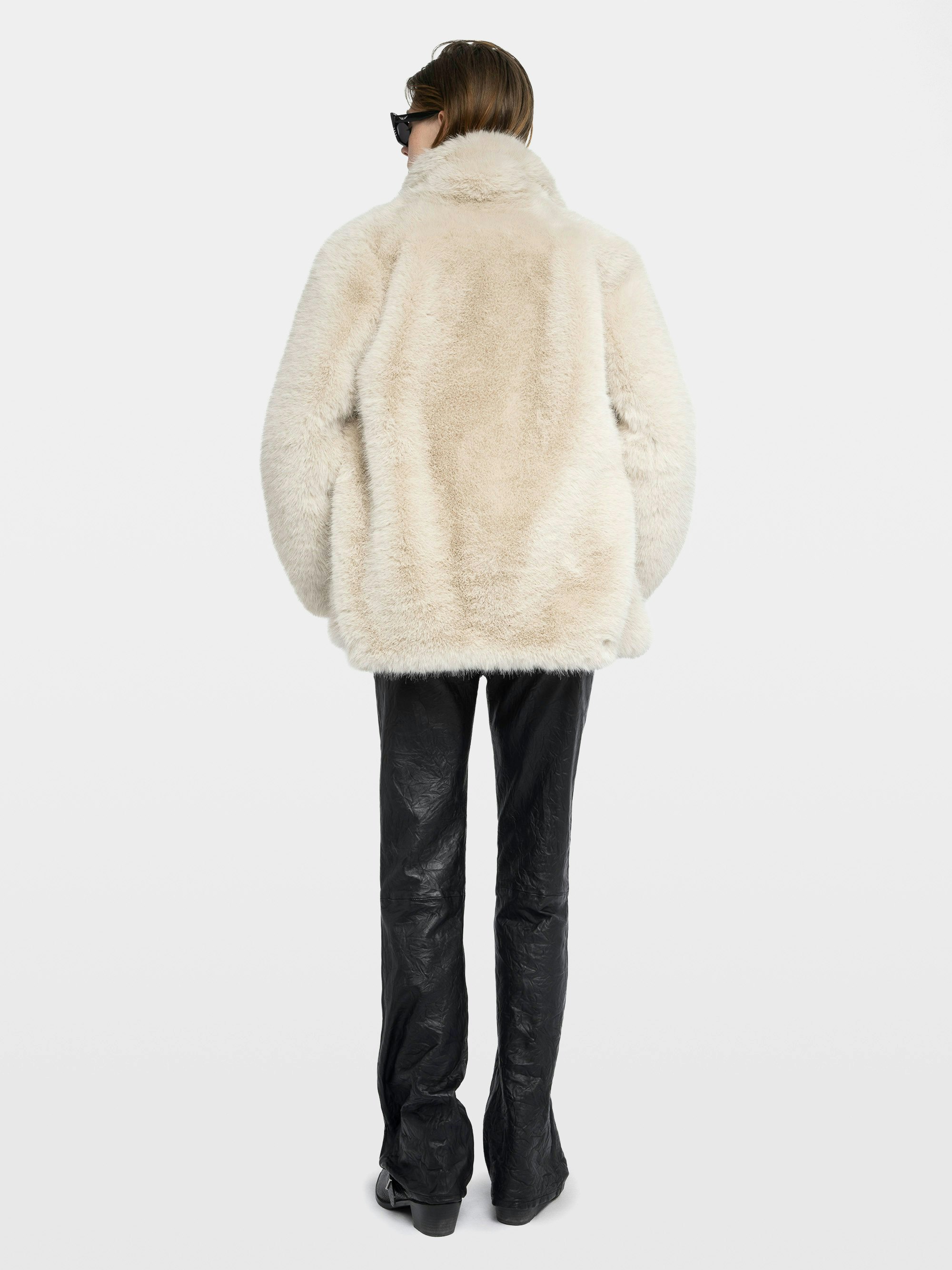 Mid-Length Faux Fur Coat Ecru | Zadig&Voltaire | Zadig&Voltaire