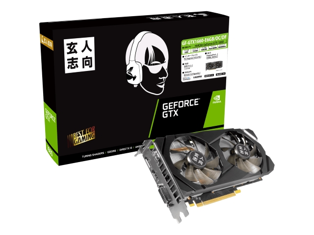玄人志向 GF-GTX1660-E6GB/OC/DF GEFORCE GTX 1660 6GB 192-bit GDDR5