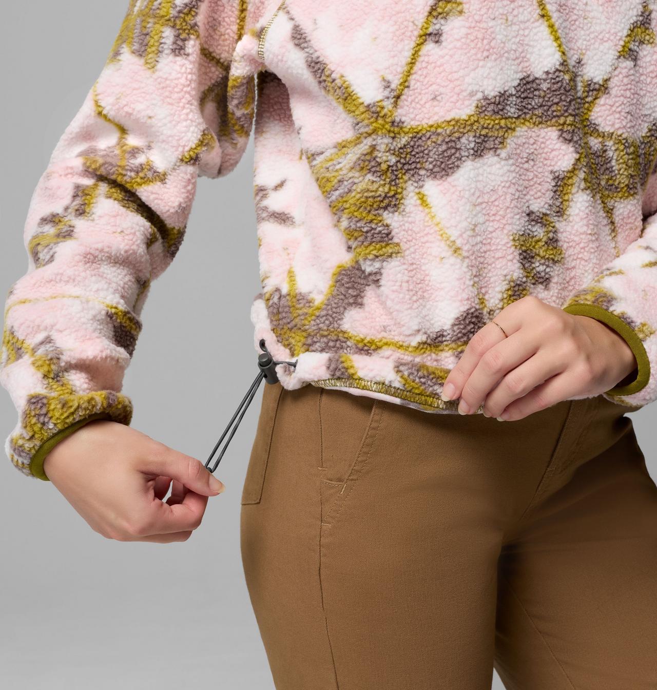 Women's Helvetia II Printed Cropped Half Snap Fleece Pullover