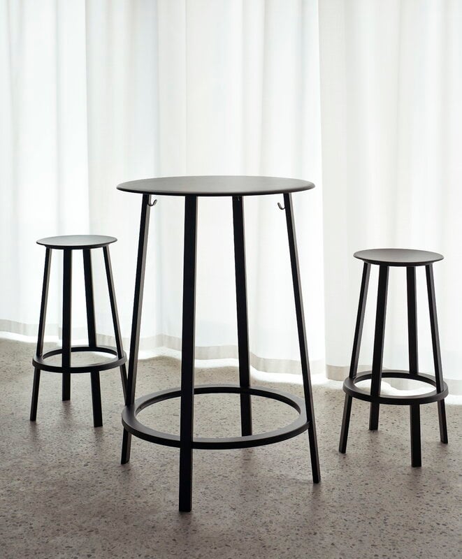 HAY Revolver bar stool, 76 cm, black | Finnish Design Shop