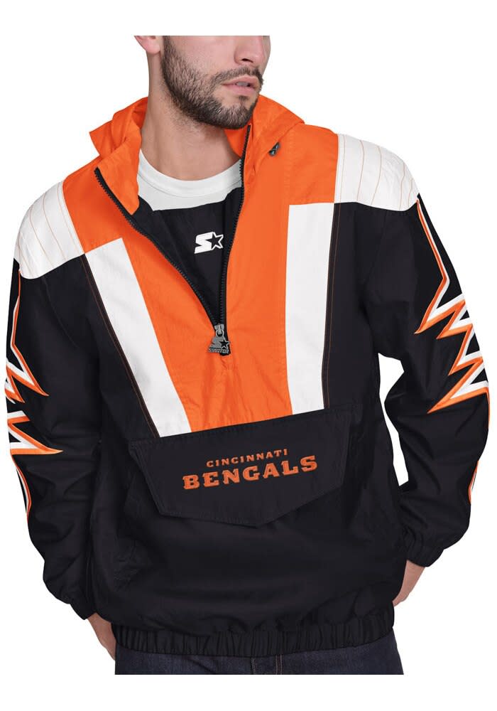 Starter Cincinnati Bengals Mens Shockwave BLACK Pullover Jackets