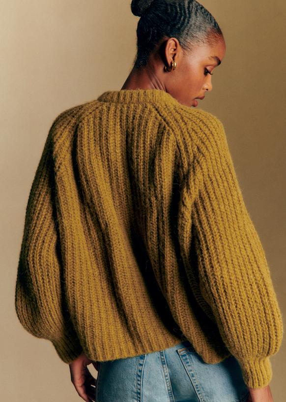 Emile Cardigan - Mottled Grey - Alpaca - Sézane