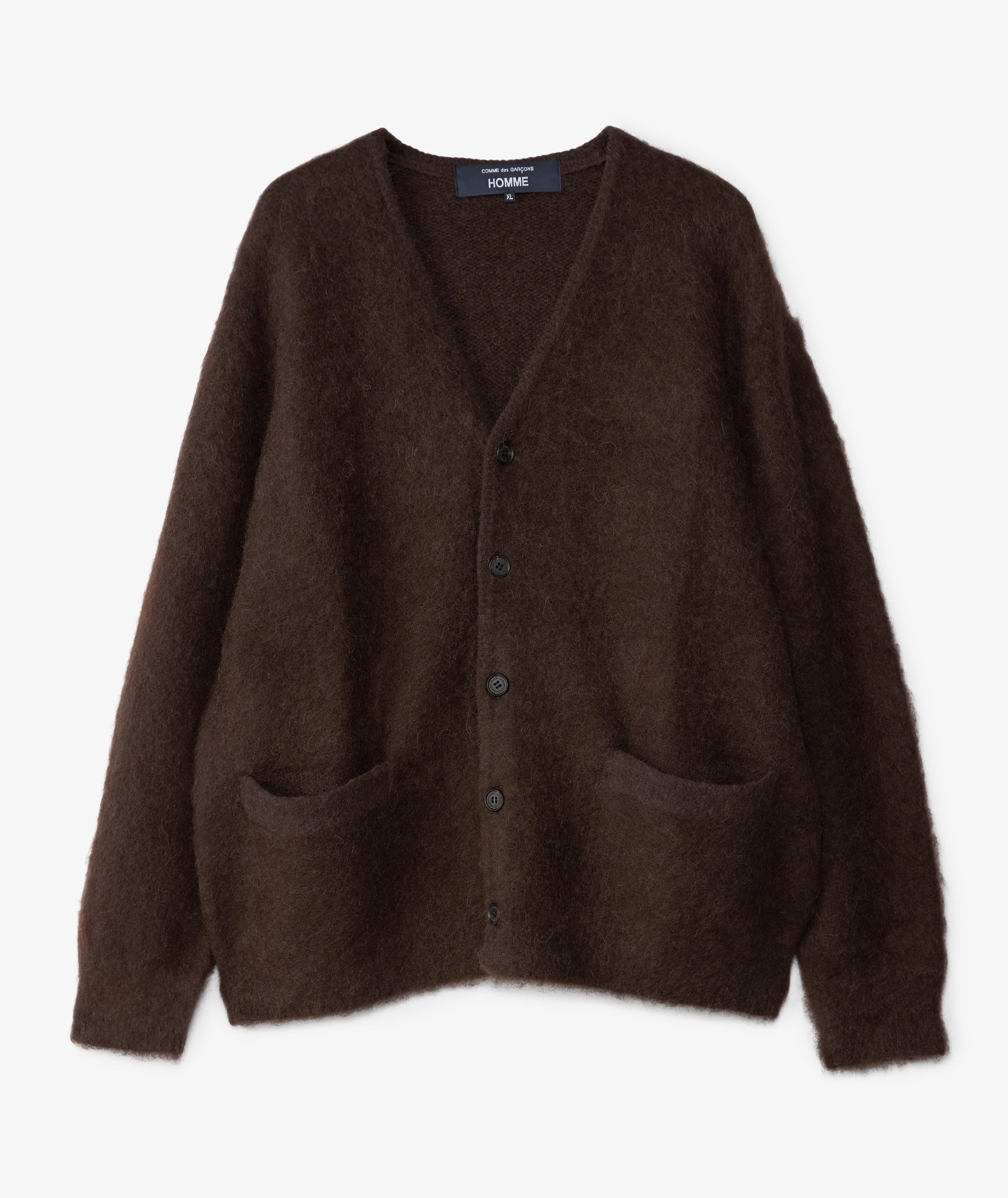 Comme des Garçons Homme Brushed Knit Cardigan | Dark Brown | SVD USA