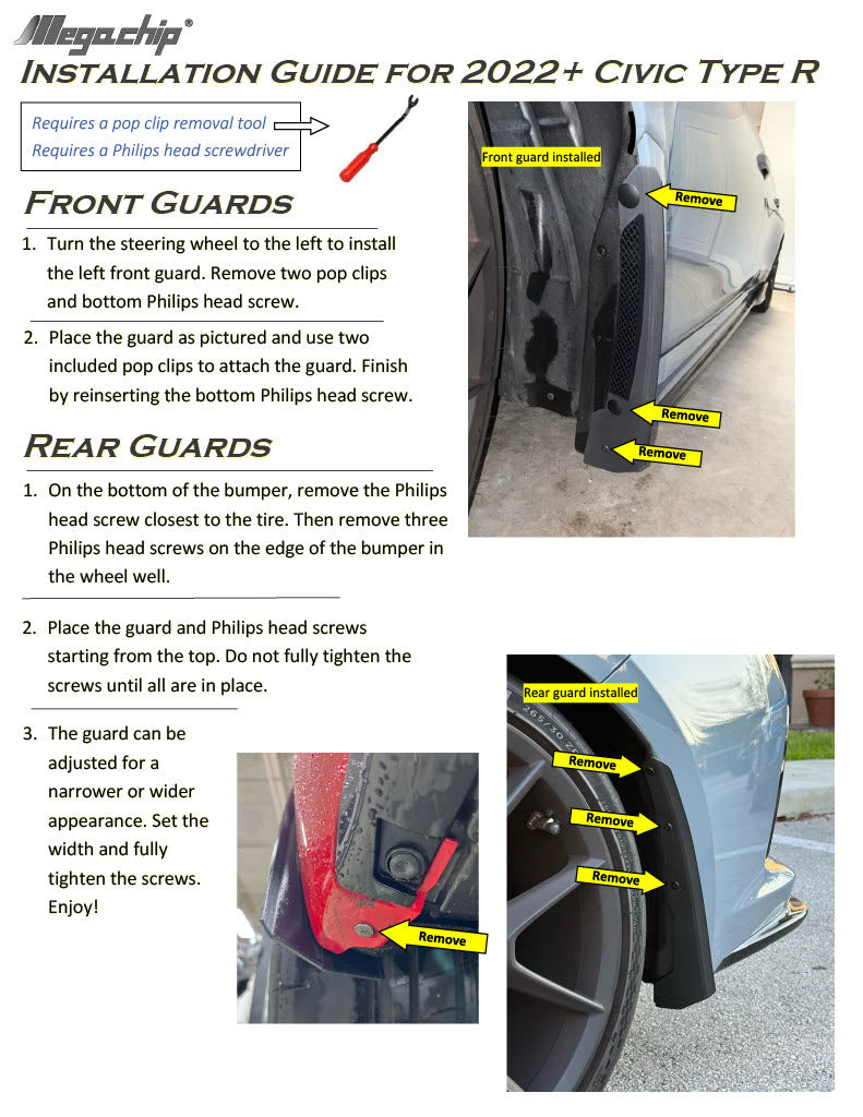 Honda Civic Type R (FL5) 2022+ Splash Guards – Megachip