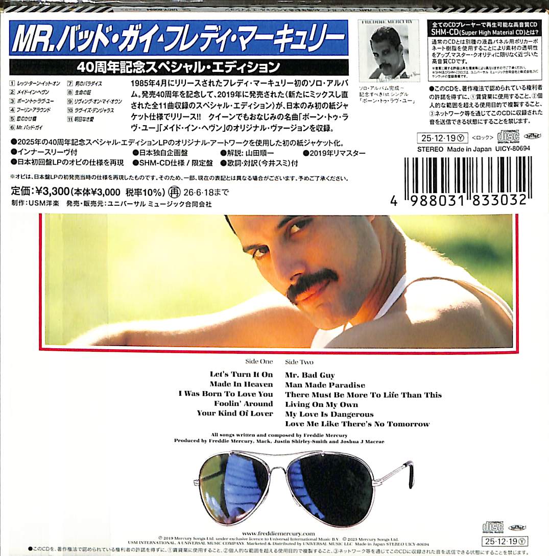 芽瑠璃堂 ＞ フレディ・マーキュリー 『ミスター・バッド・ガイ (40