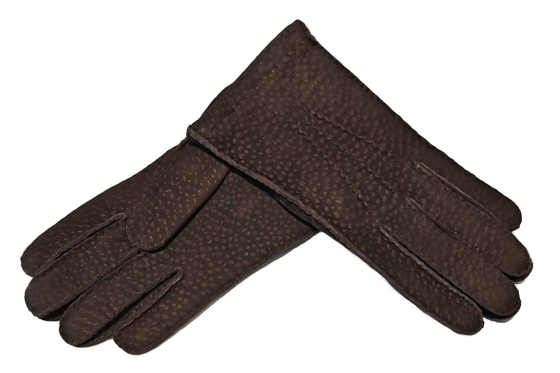 メンズ手袋◇カピバラ◇ダークブラウン/MORO《アウトステッチ