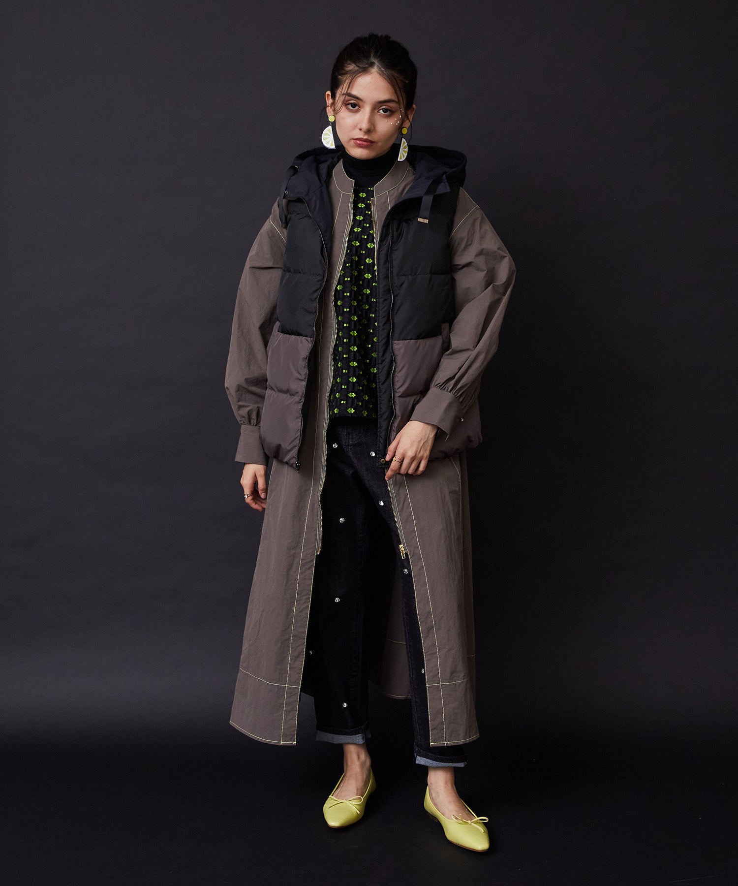 ナイロンワッシャー カラーステッチコート｜ファッション通販の