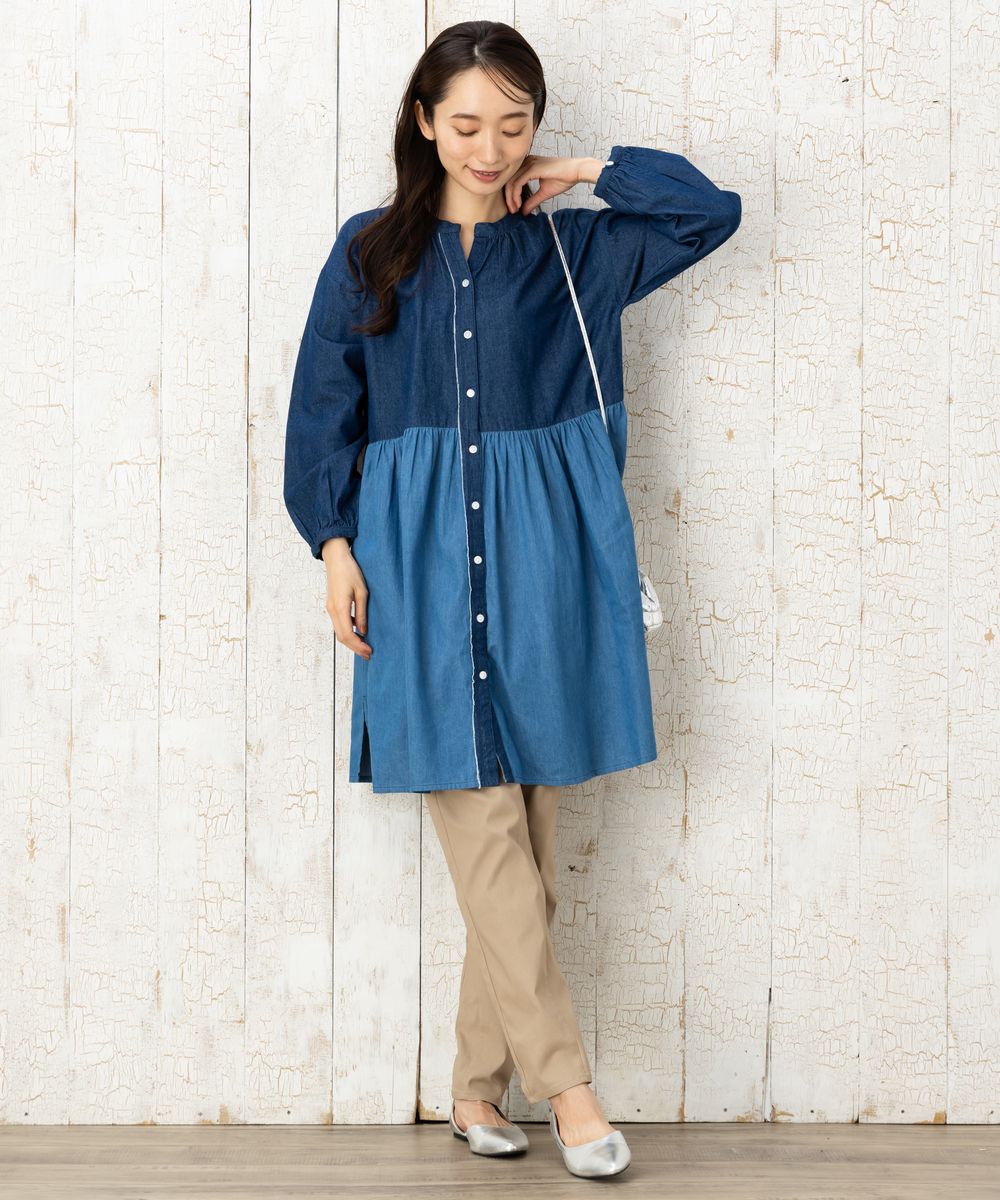 SOOR PLOOM デニムブルー チュニック 5Y SOOR PLOOM デニムブルー