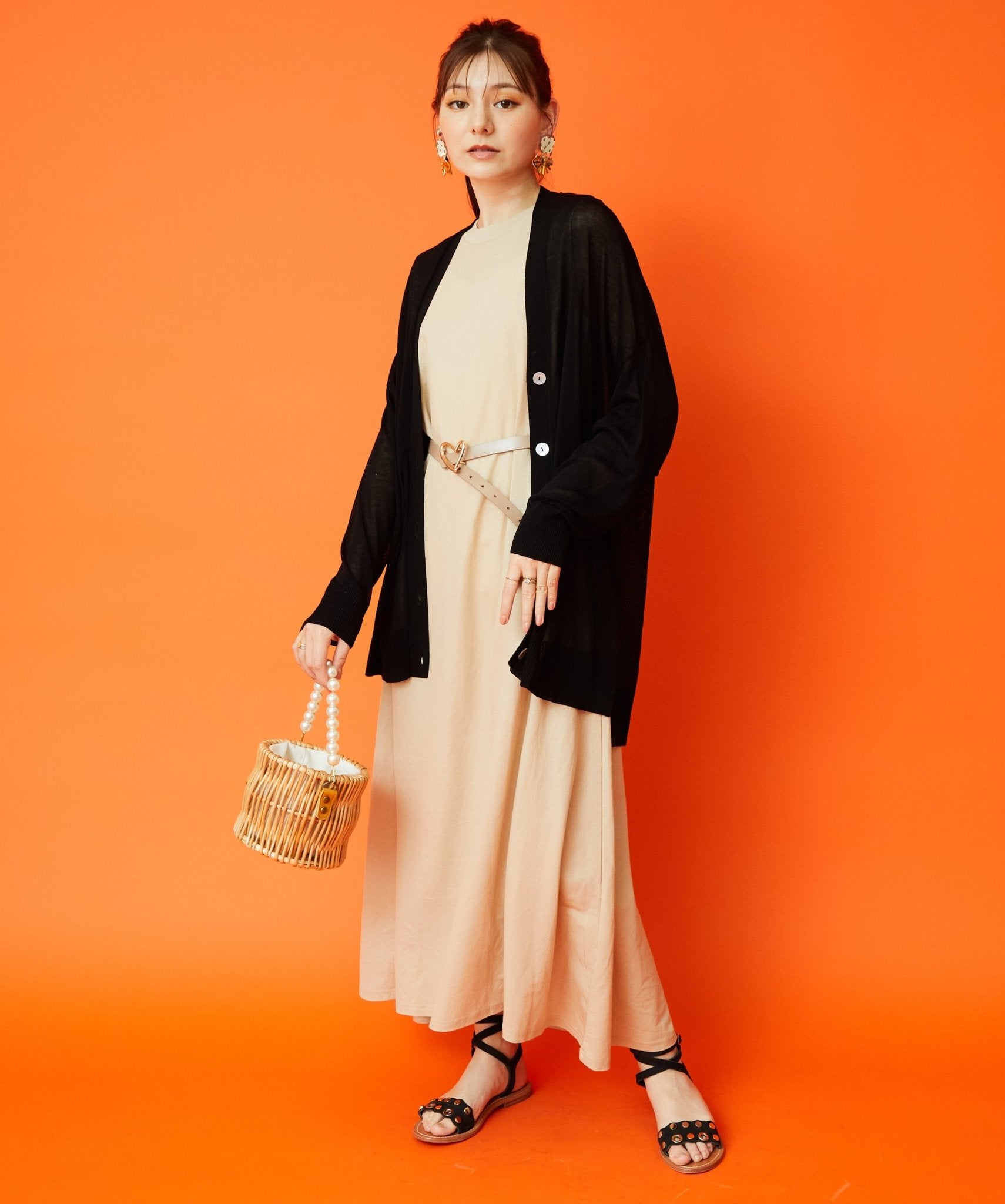 Vネックシアーロングカーディガン｜ファッション通販のマインド