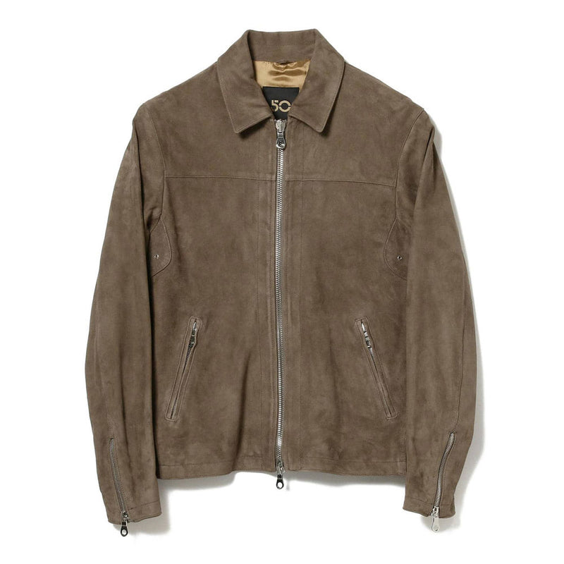 スエード シングルライダースジャケット グレージュ – MINIMAL WARDROBE