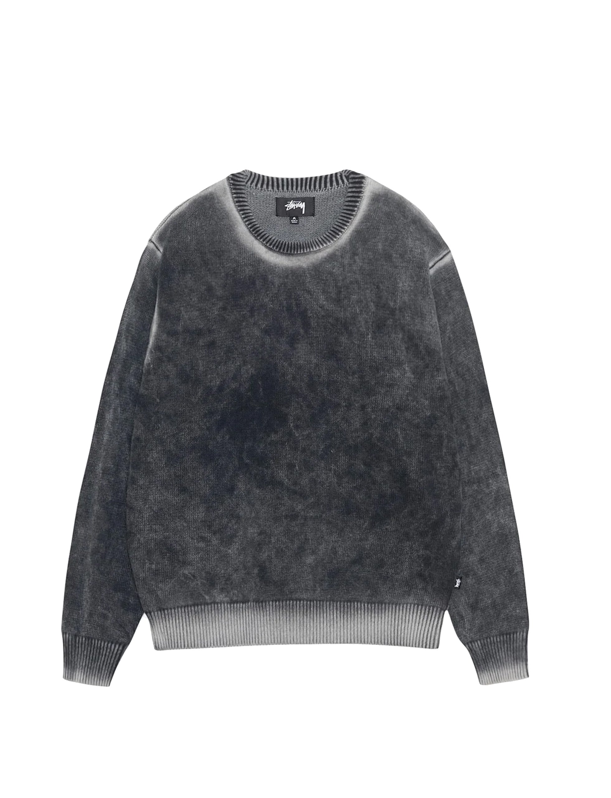 STÜSSY Faded Cotton Crew BLACK - minishopmadrid