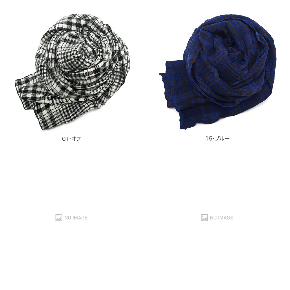 prit[プリット]ウールコットンタータンチェックストール P00640