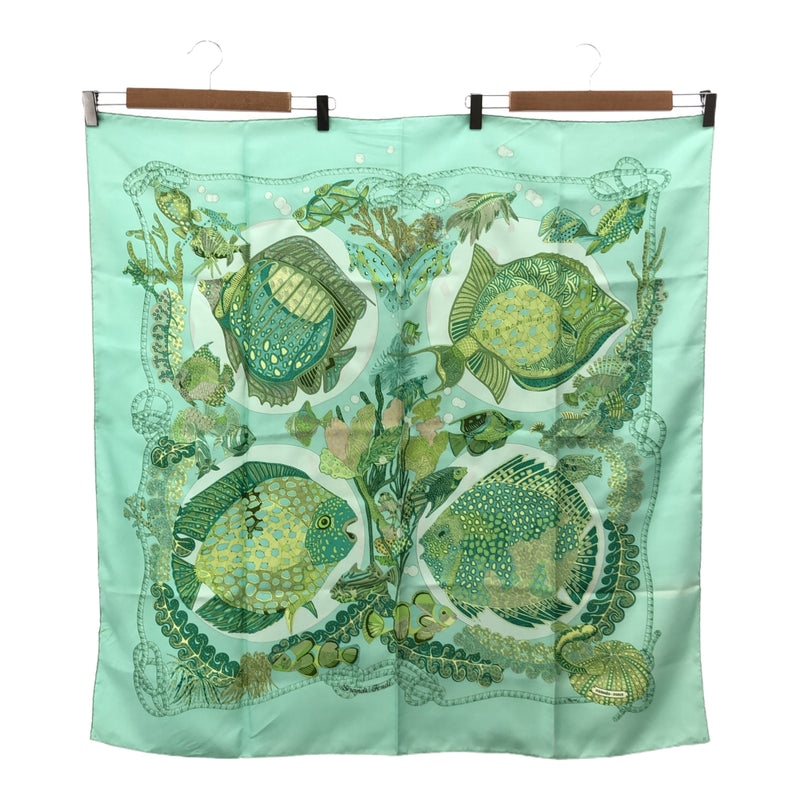 エルメス HERMES カレ90 grands Fonds 深海 シルク スカーフ グリーン