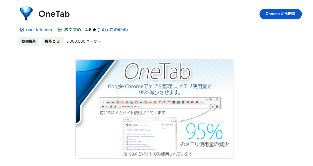 OneTabが重くなる問題解決して、残ったURLのリストをClaudeさんに整理