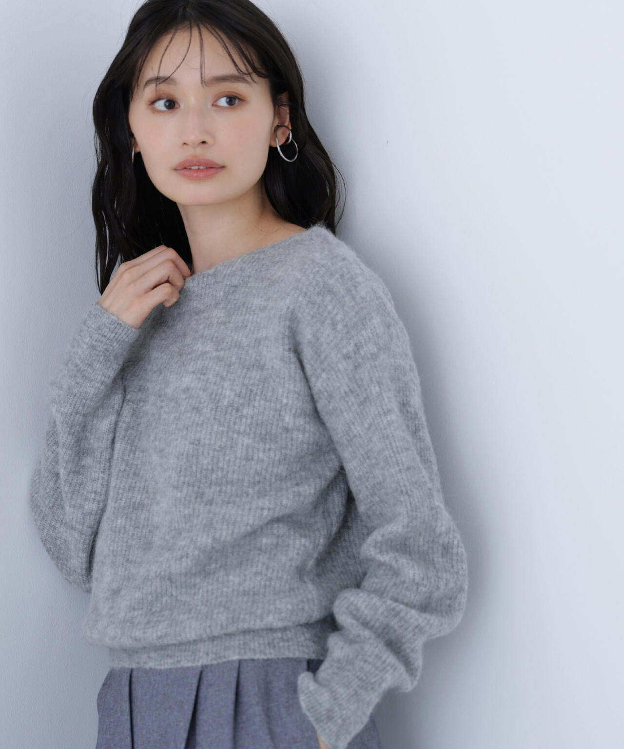 アルパカ混クルーネックニット | NATURAL BEAUTY BASIC（ナチュラル