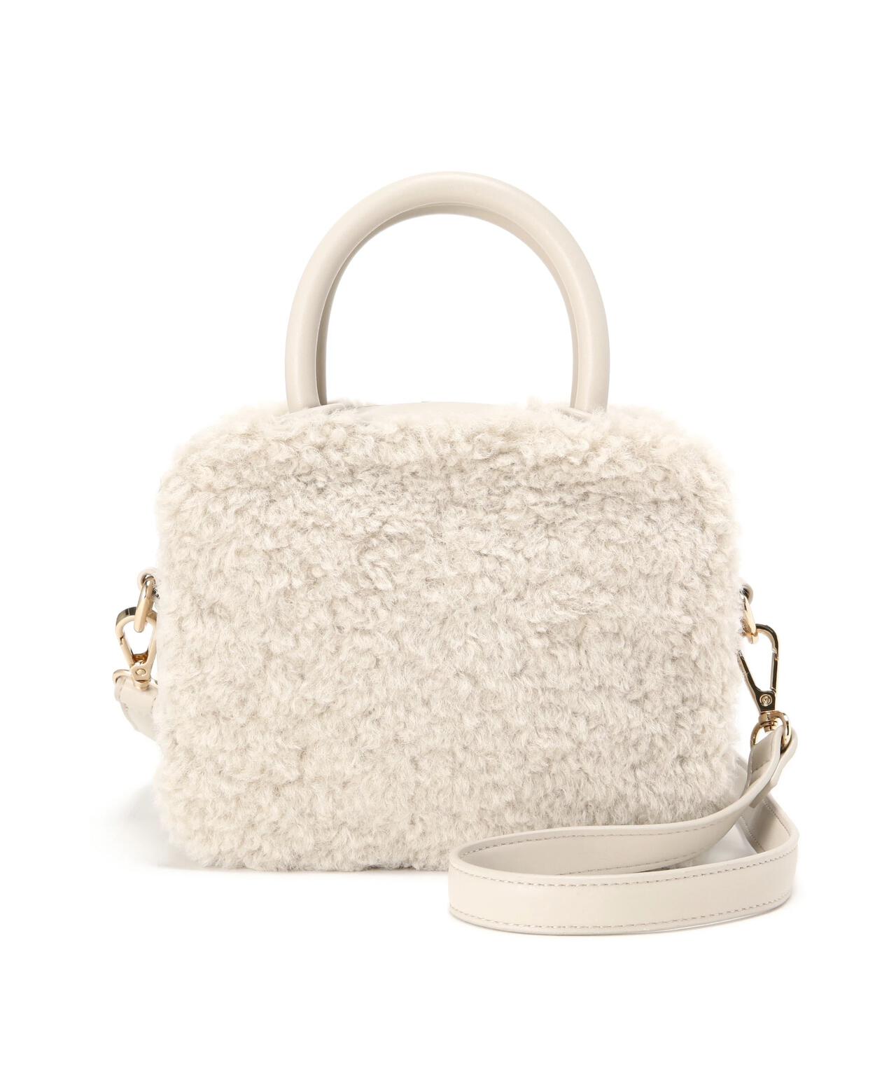 カーリーフェイクファーボクシーショルダーバッグ | NATURAL BEAUTY