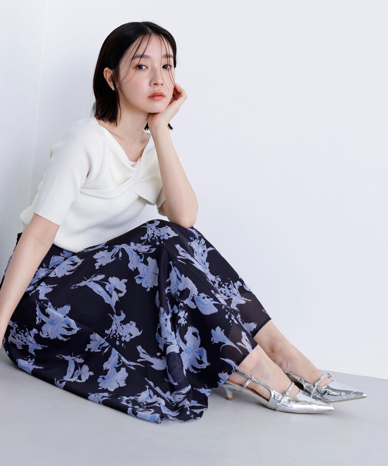 シアーフラワープリントフレアスカート | NATURAL BEAUTY BASIC