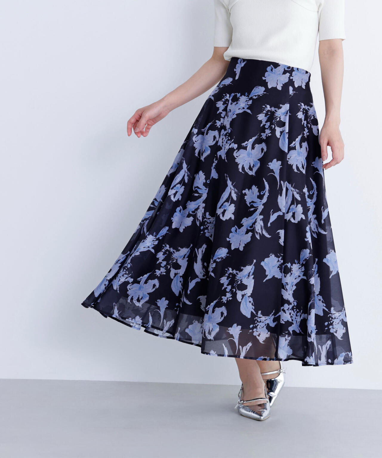 シアーフラワープリントフレアスカート | NATURAL BEAUTY BASIC