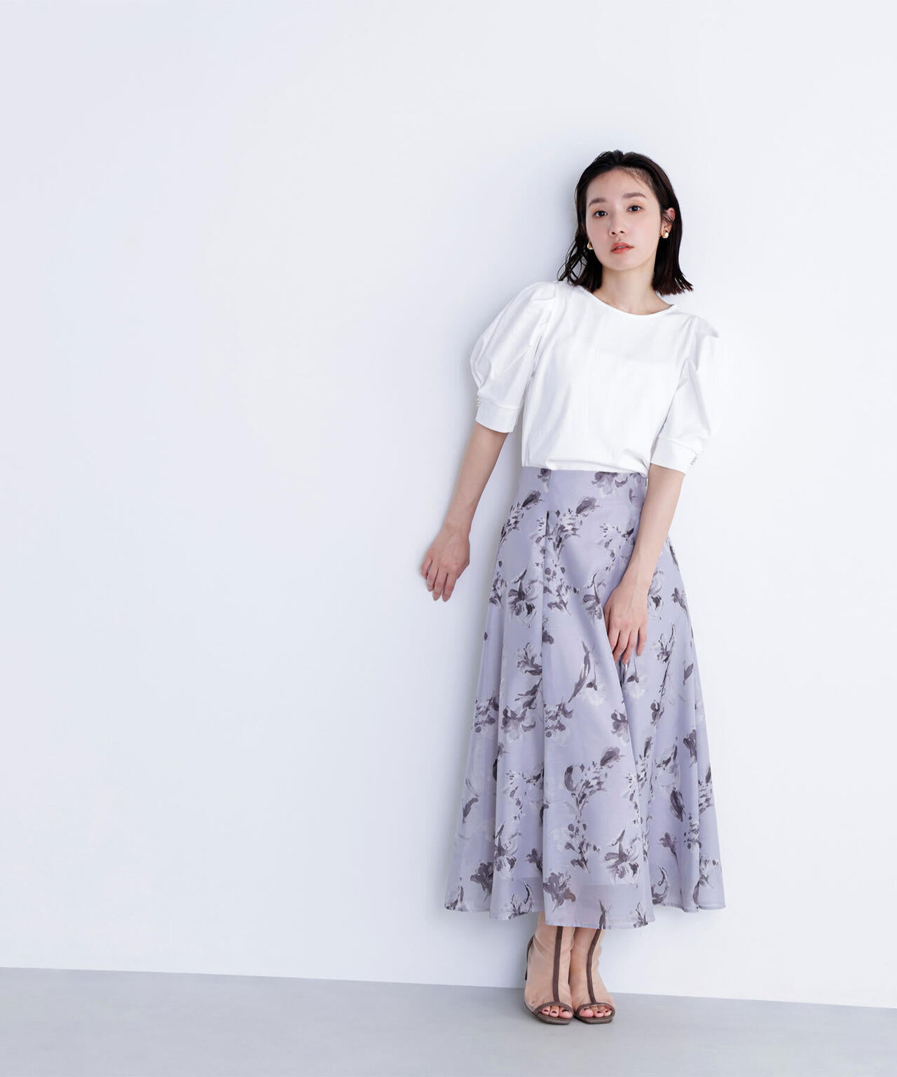 シアーフラワープリントフレアスカート | NATURAL BEAUTY BASIC