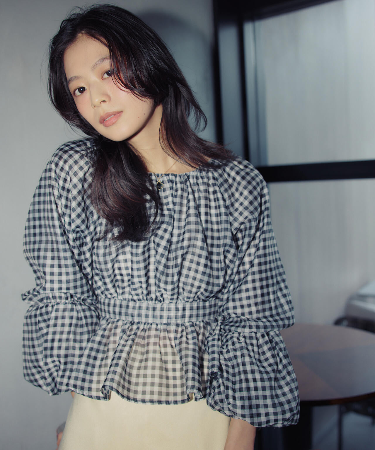 シアーギャザーペプラムブラウス | NATURAL BEAUTY BASIC（ナチュラル