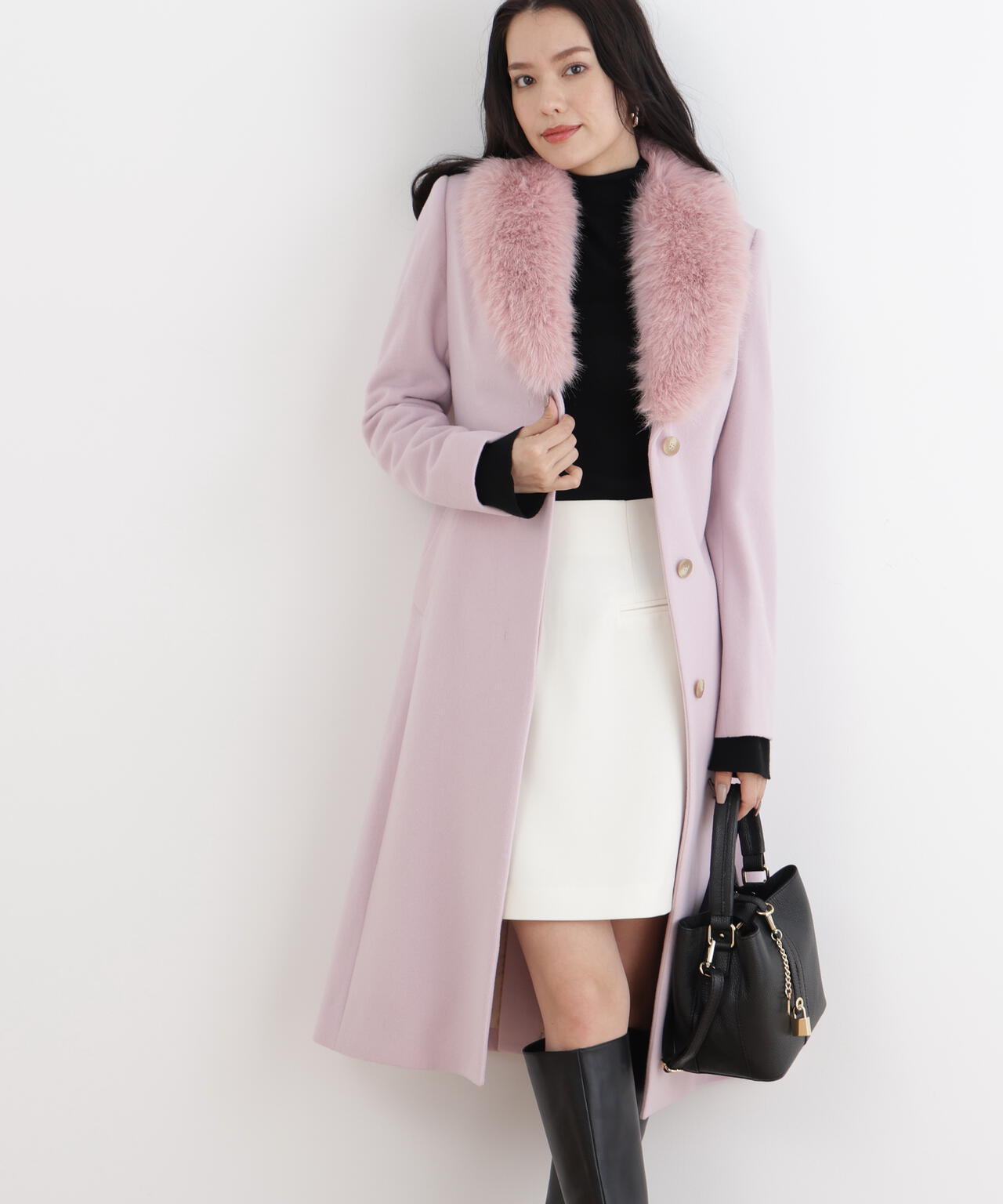 カシミヤ混ベルテッドコート | PINKY&DIANNE（ピンキー&ダイアン