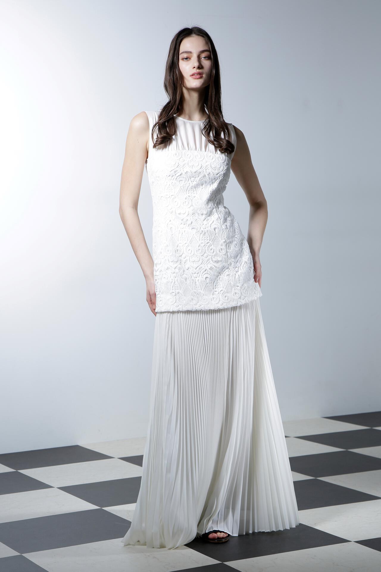 シアープリーツコンビレースドレス_ | Alunc（アルン） ｜【公式】通販