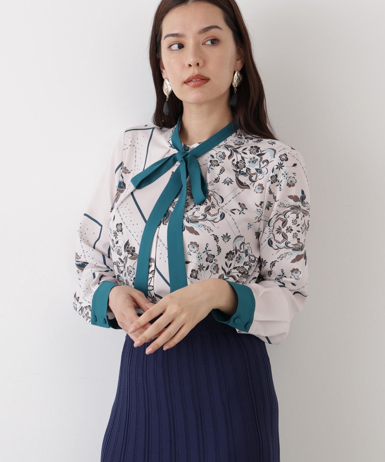 フローラルスカーフプリントブラウス | PINKY&DIANNE（ピンキー