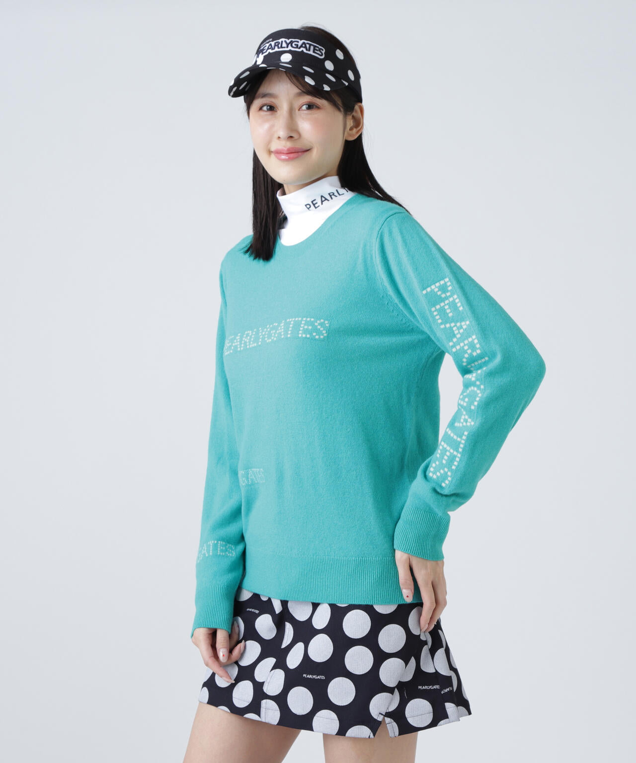 12G部分ジャガードカシミヤ100クルーネックニットプルオーバー