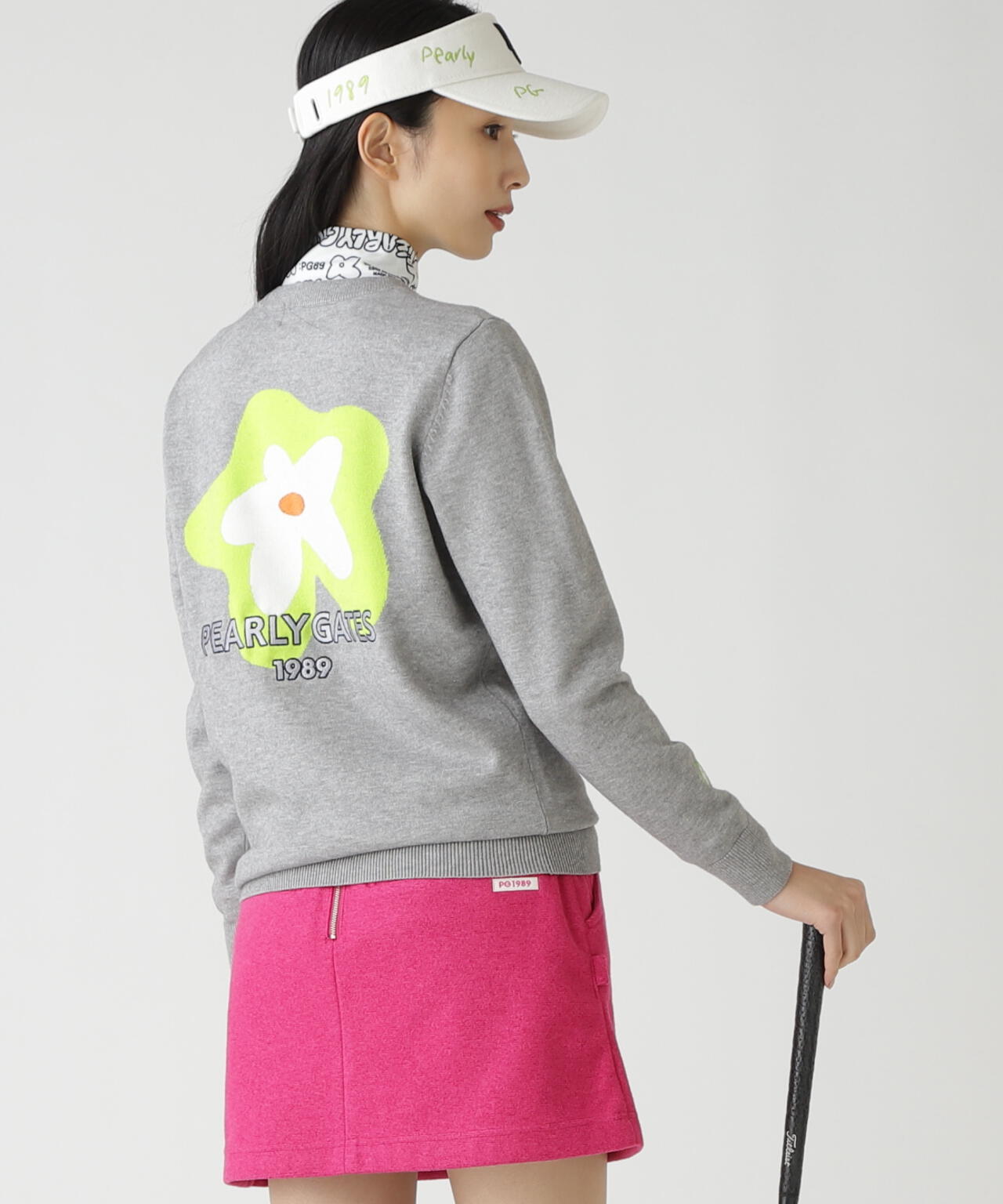 12G天竺×インターシャ クルーネックニットプルオーバー | PEARLY GATES