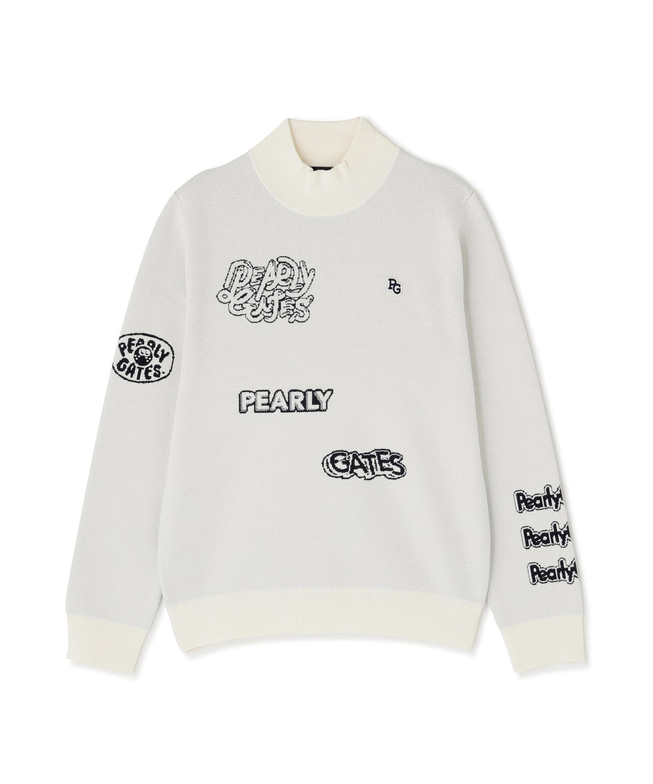 14GダブルJQ×ワッペン風ハイネックニットプルオーバー | PEARLY GATES