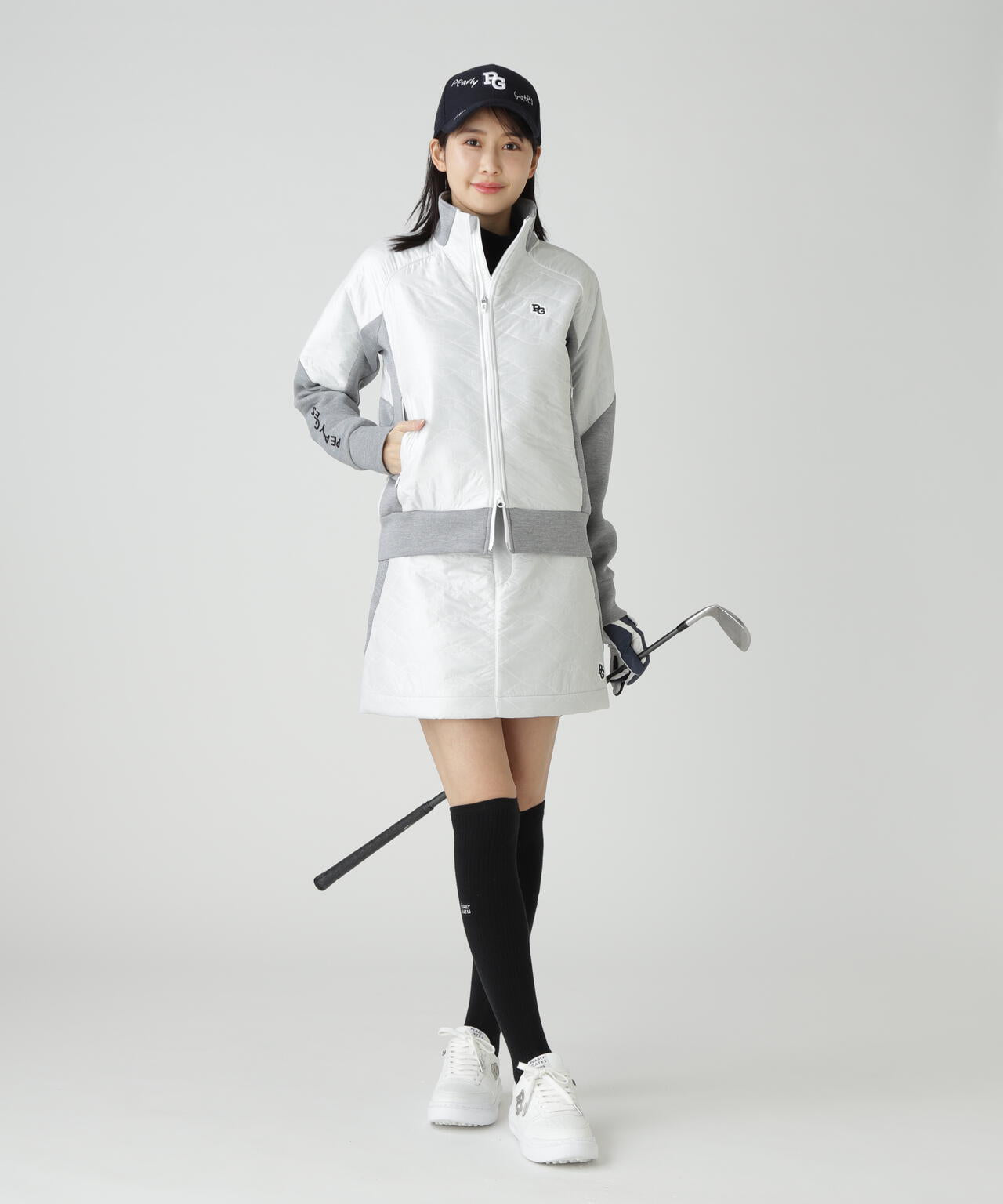 可愛く防寒❤PEARLY GATES 中綿ブルゾン＆スカートセットアップ