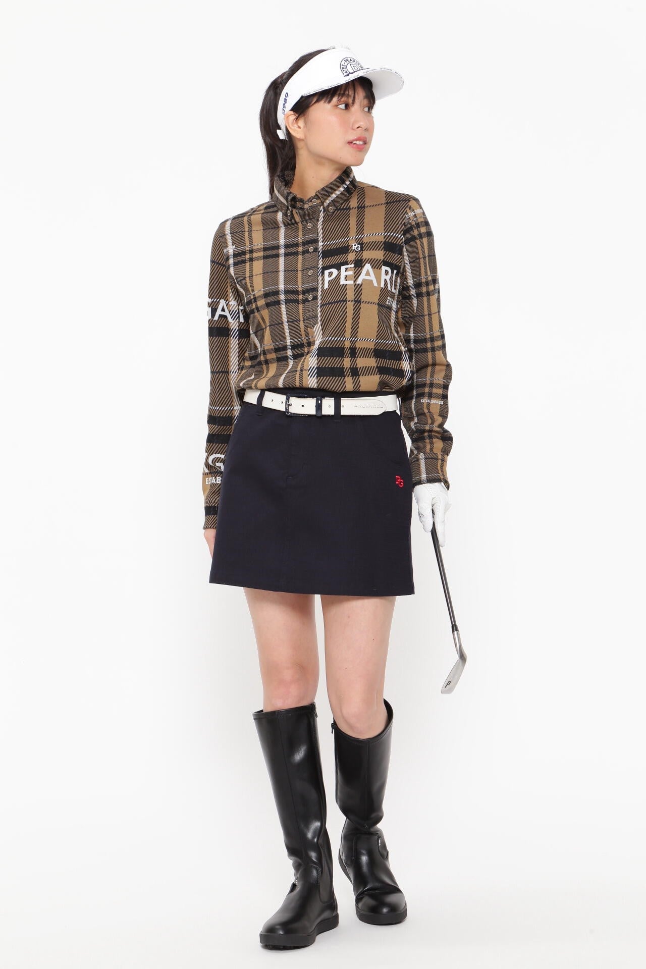 Wジャガード 長袖カットソープルオーバー ＜CHECKシリーズ＞ | PEARLY