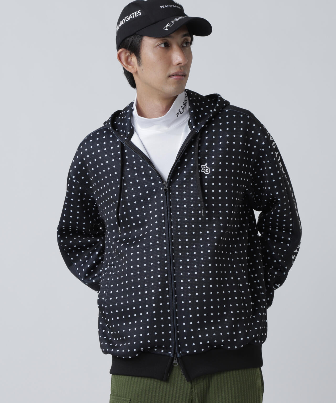 ダブルフェイス フルジップフーディ ＜ミニドット柄＞ | PEARLY GATES